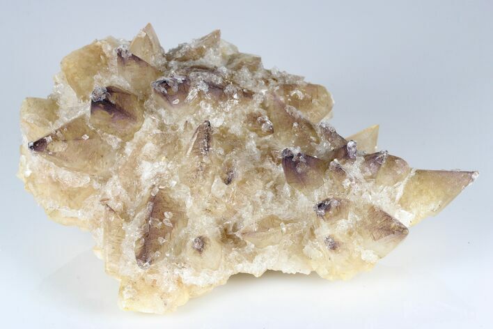 Calcite Crystal Cluster with Purple Fluorite and Gypsum - China #177672